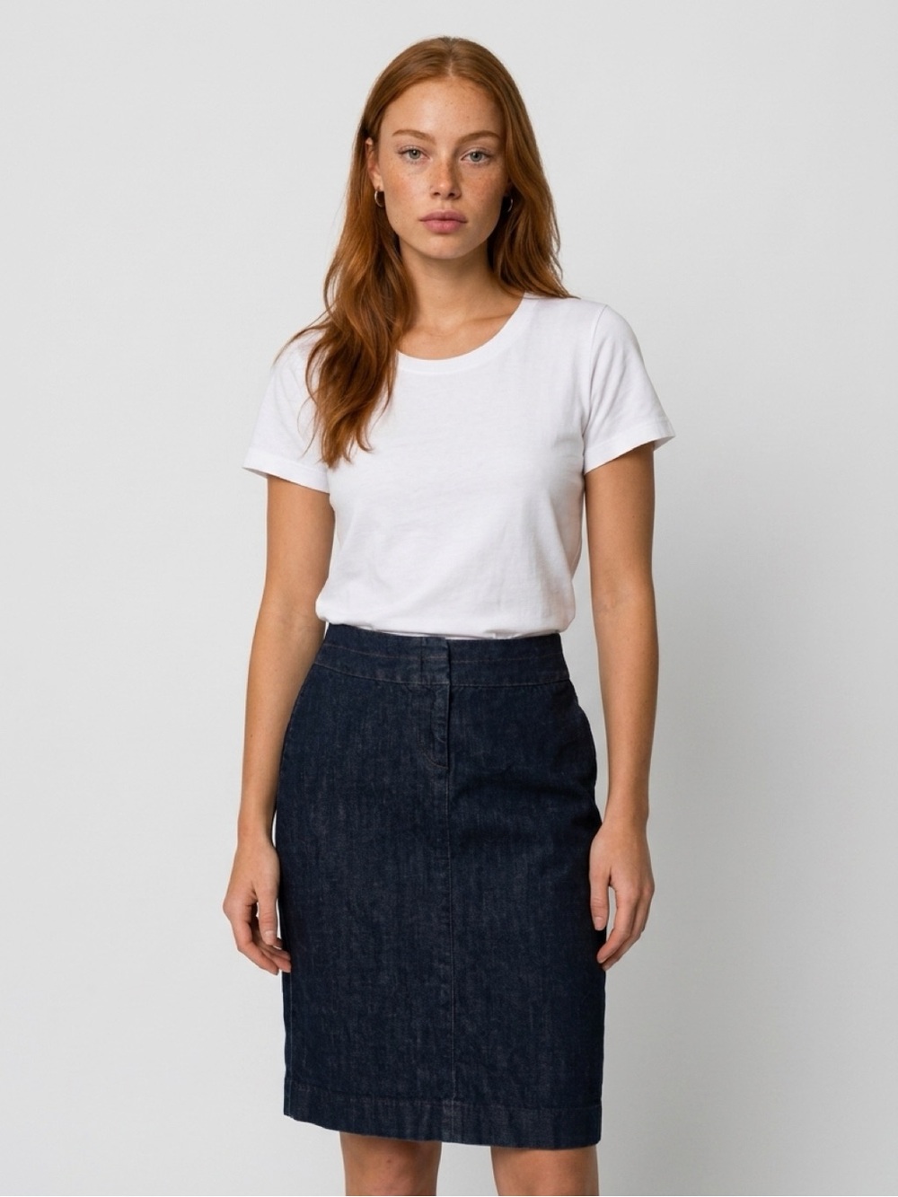 J. Crew Dark Navy Denim Pencil Skirt